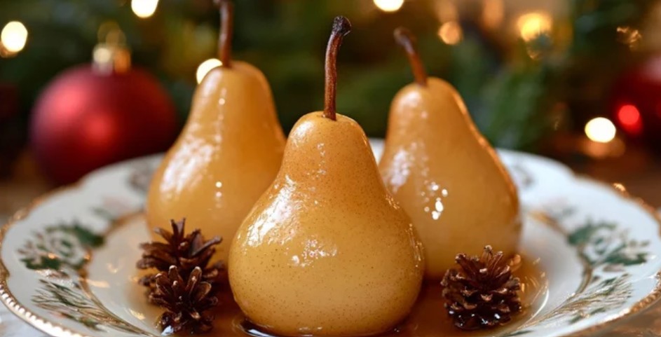 Poached pears with star anise